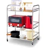 Stainless Steel Cart with Wheels 3 Tier,Stainless Steel Kitchen Cart,Stainless Steel Utility Cart,Metal Cart with Wheels 1