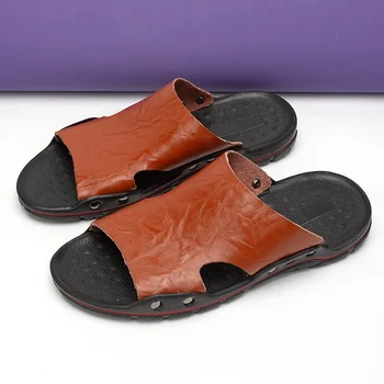 Men's Slippers Summer Classic Breathable Men's Sandals Versatile Comfortable Non Slip Casual Men's Sandals Beach Wear Slippers 6