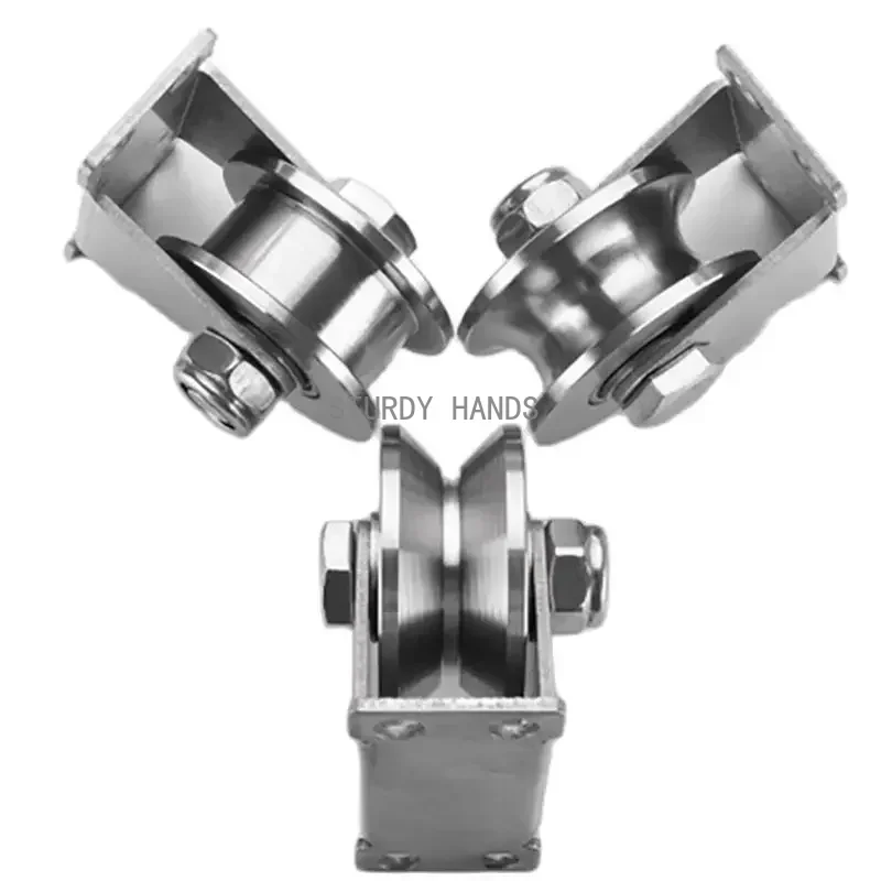Stainless Steel Tripod Pulley Wire Rope Lifting Bearing Pulley Hanging Wheel Home Sliding Doors Track Wheel Hardware 1pc