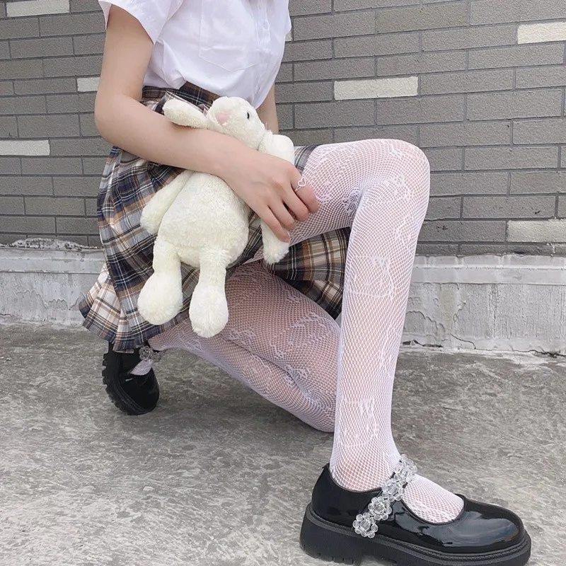 Y2k Gótok Lolita cos lányok aranyos Barka Cica Harisnya Nők sexi Halászháló Harisnyanadrág kawaii Kismacska Gúnyrajz Anime Viselet Sztrájktörő Harisnya