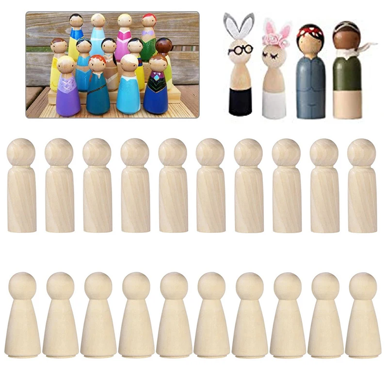 5Pcs Legno Peg Dolls Incompiuto Bambole Di Legno Figure Pittura Fai Da Te Artigianato Decor Crafting Figure In Miniatura E Gioco Del Piccolo Mondo