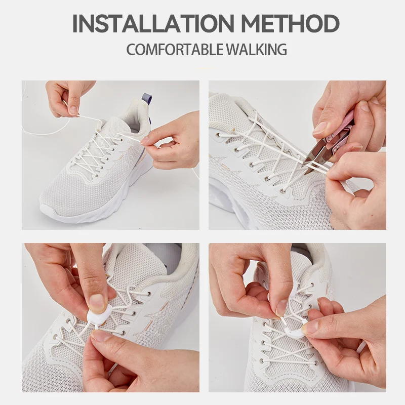 Round Shoe Laces For Sneakers No Tie Shoelaces Tennis Adult Kids