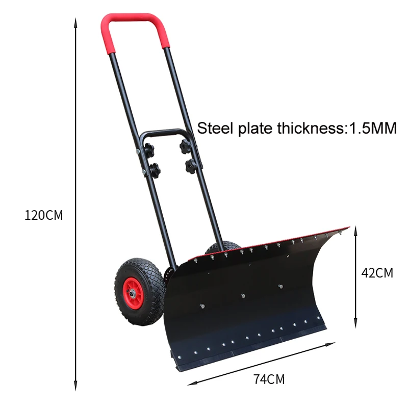 Wheeled Hand Push Snow Removal Shovel Large Snow Removal Tool Vehicle Snow Removal Artifact Snow Removal Machine with Wheels 2