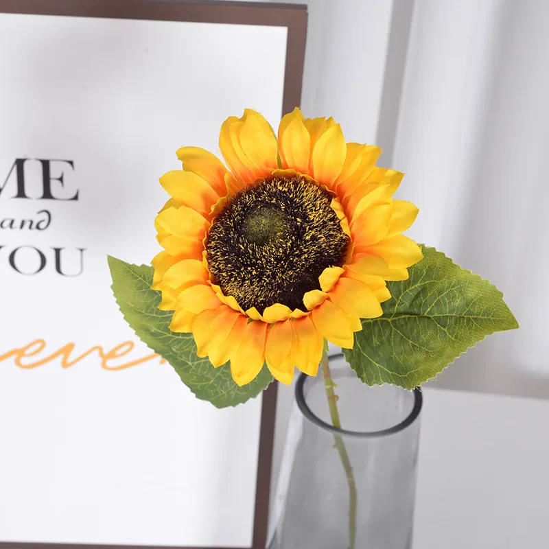 Sunflowers Artificial Flowers Bouquets with Stems Silk Fake Fall Yellow  Faux Sun Flowers Bulk for Wedding Home Outdoor Decor - AliExpress