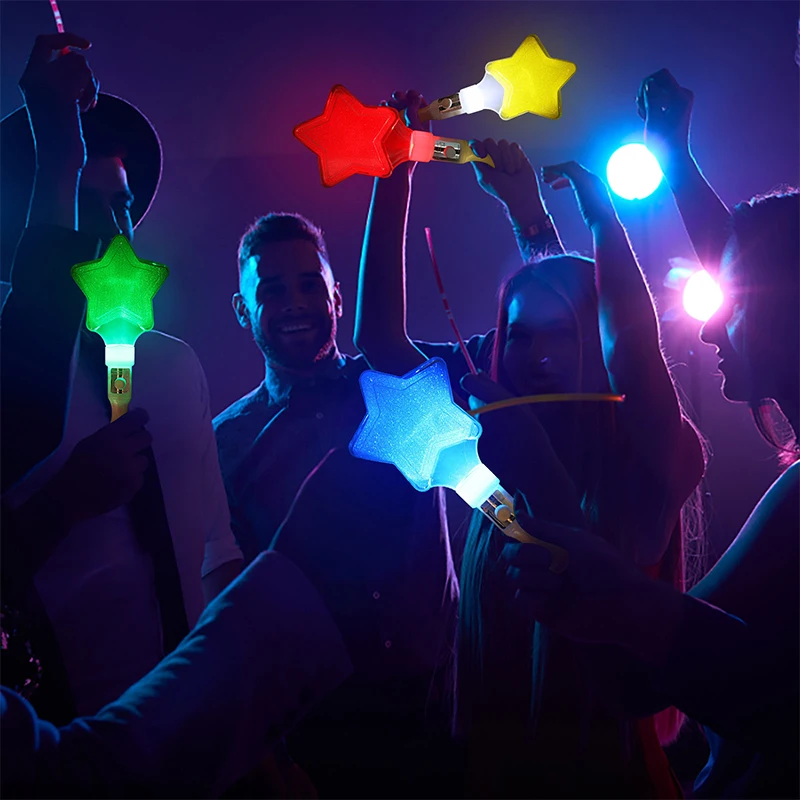 Heart Shape LED Glow Stick Love  Luminous Concert Cheering Tube Battery Powered Wedding Party Light Stick Toys