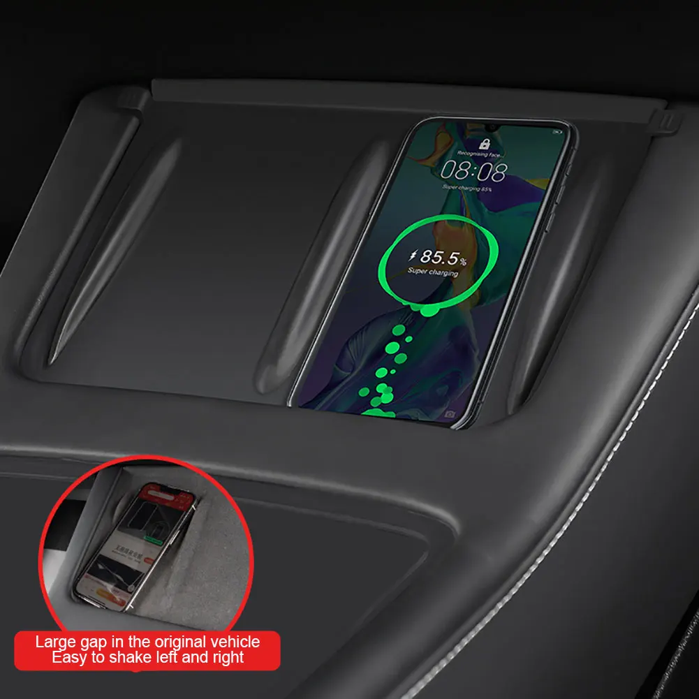 Silikon Ladegerät Schützen Abdeckung Drahtlose Aufladen Pad Non-Slip Telefon  Pad Auto Zentrale Steuerung Matte für Tesla Modell 3/Y Zubehör