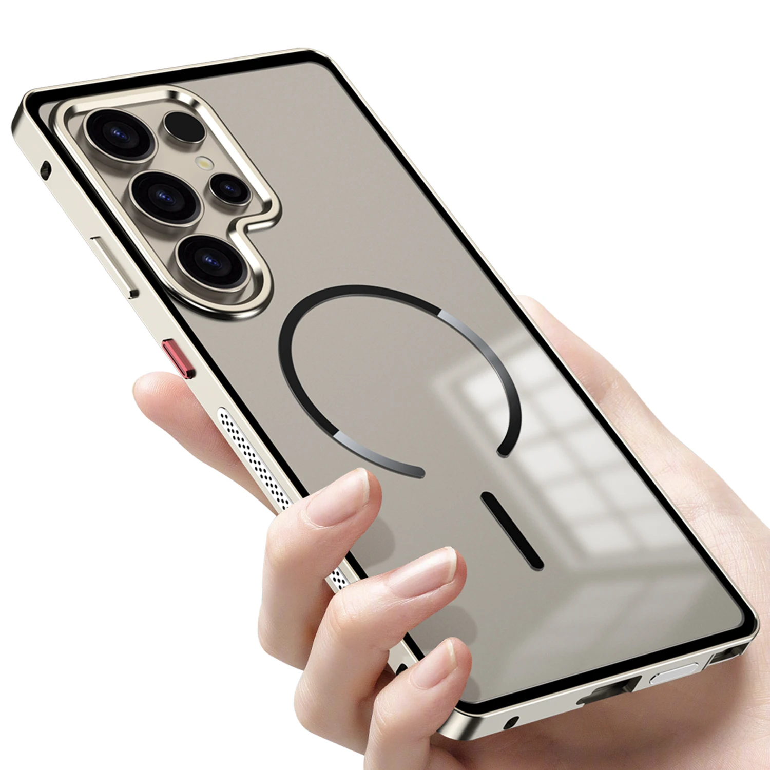 Slim Aluminum Alloy Magnetic Back Cover with Transparent Heat Dissipation Design