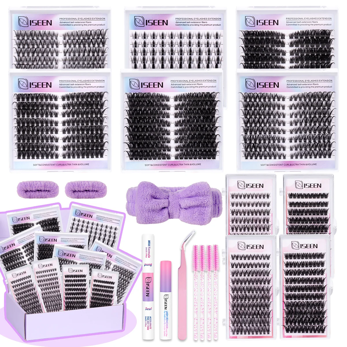 Faux Mink Individual Lash Kit with Bond and Seal for DIY Eyelashes