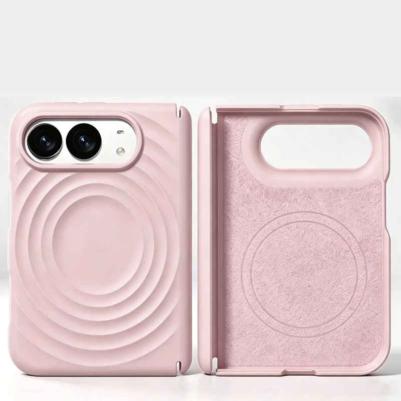 Elegant Liquid Silicone Magnetic Case with Ripple Texture - Full Shockproof Protection and Magsafe Compatible