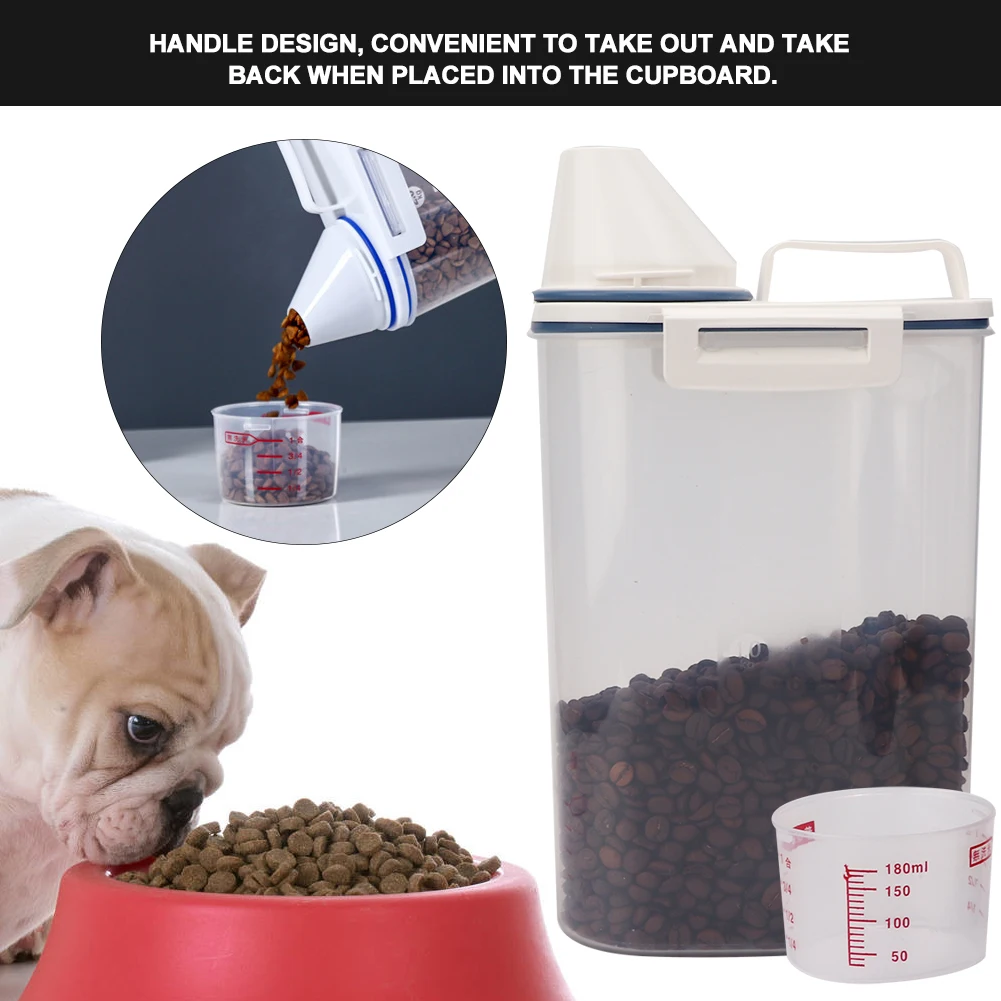 Dog And Cat Food Storage With Measuring Cup 1