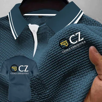 Polo CZ Ceska Zbrojovka Armi da fuoco Uomo Seta ghiacciata Cool Fit Top Tee Chic Youth POLOS Expedition Apassionati di atletica leggera Tshirt