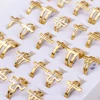 36Pcs/Lot Wholesale Stainless Steel Ring For Hollow Cross Jewelry Charms Finger Decoration Gift 1