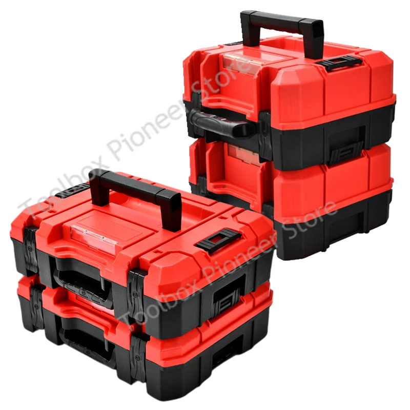 Stacked Portable Toolbox Mala De Plástico Duro, Caixa De Ferramentas, Caso, Armazenamento De Broca Mecânica, Repair Tools Organizer