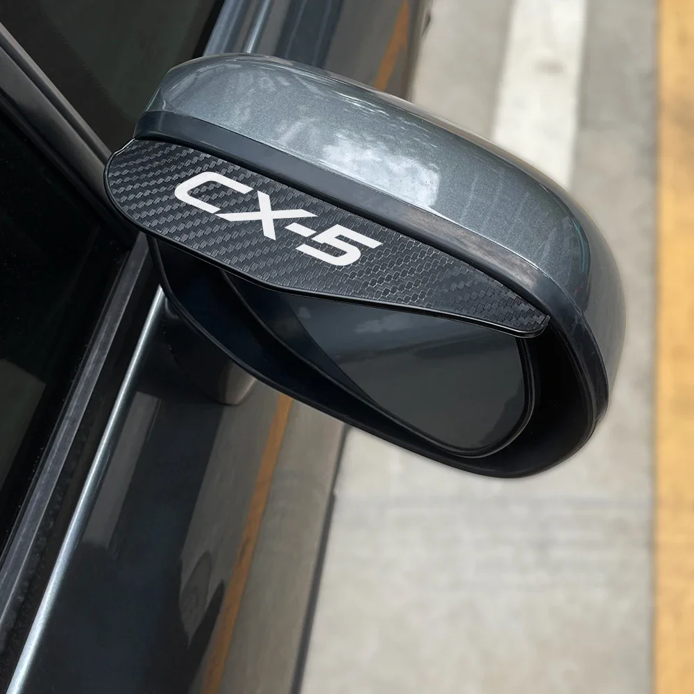 2Pcs Car Rain Eyebrow Rearview Mirror Visor Sticker Carbon Fiber Texture Accessories For Mazda CX5 CX 5 KE KF AWD Skyactiv CX-5 rearview mirror rain shield rearview mirror rain eyebrow car rearview mirror visor rearview mirror rain guard rearview mirror visor