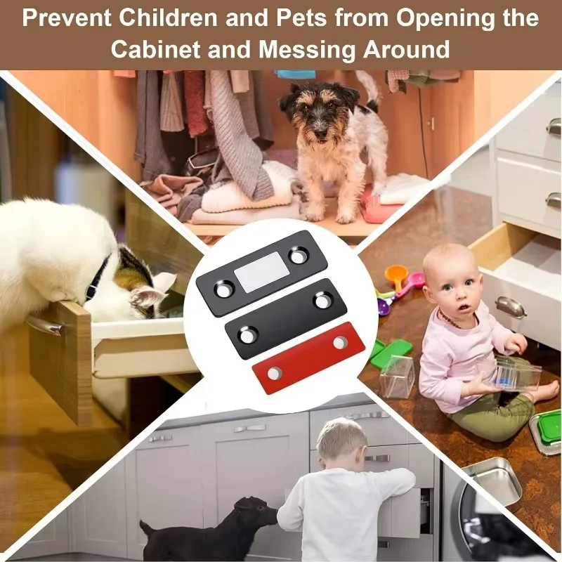 Strong Magnetic Cabinet Catches Ultra Thin Door Stops Magnets Invisible Adhesive Drawer Magnet Catch Cupboard Closet Closer Lock