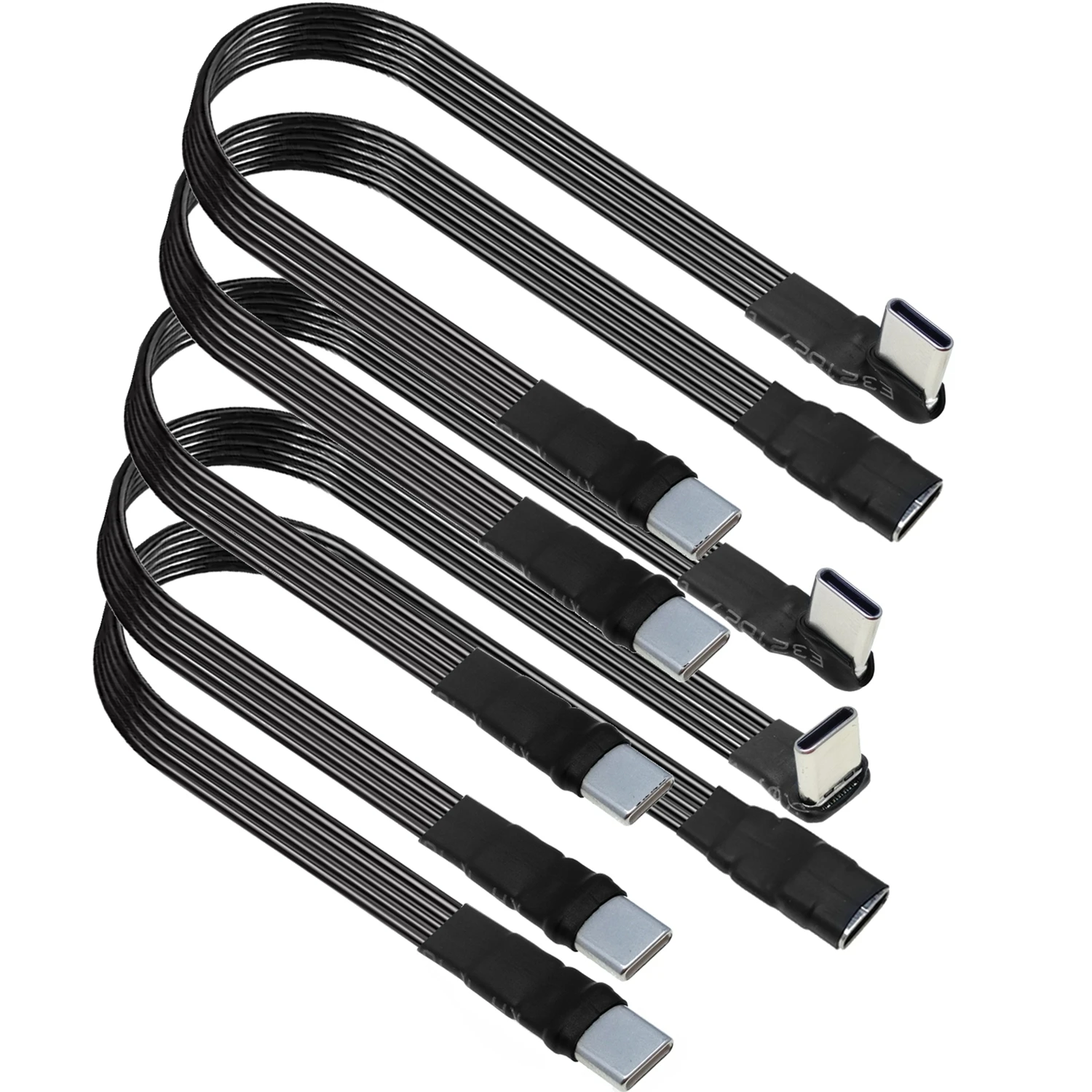 30CM Flat Elbow USB-C Type C Up/Down 90 Degree Data Load PD Cable Left and Right USB C universal data cable For Android phones