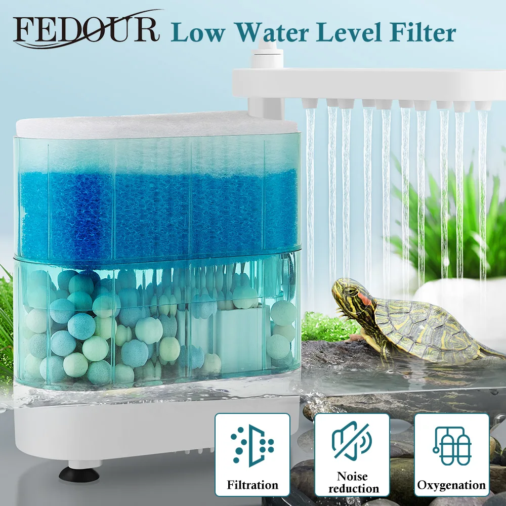FEDOURInternalTurtleTankFilterSilentLowWaterLevelAquariumFilterPumpwithShower
