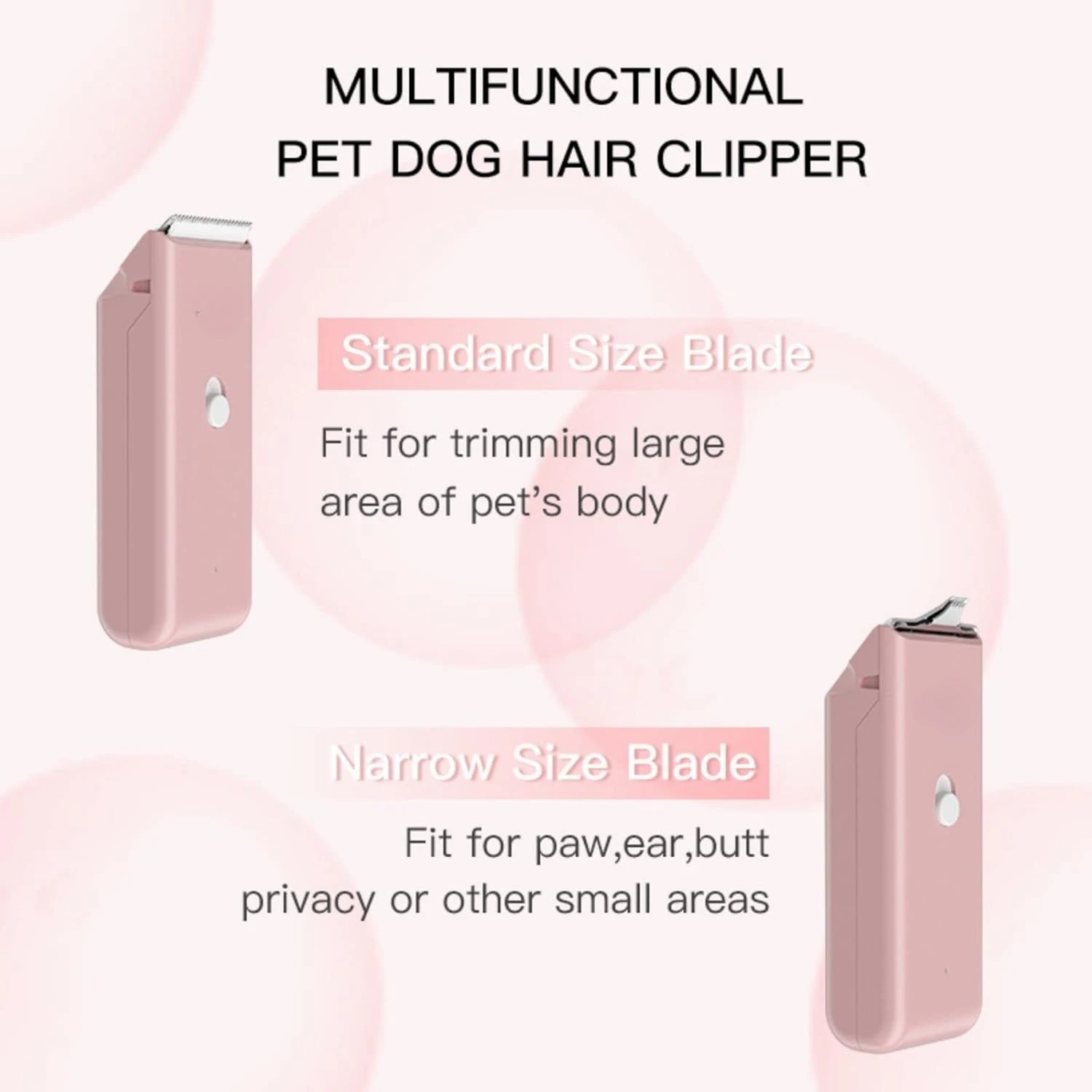 Dog Cat Home Hair Waterproof Clipper Portable Electric USB Rechargeable Pet Grooming Tools Low Noise Shaver Cordless Trimmer