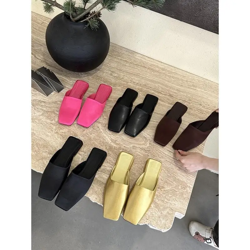 Women's Shoes Summer New Half Slippers Flat Bottom Baotou Muller Fashion Women's Shoes