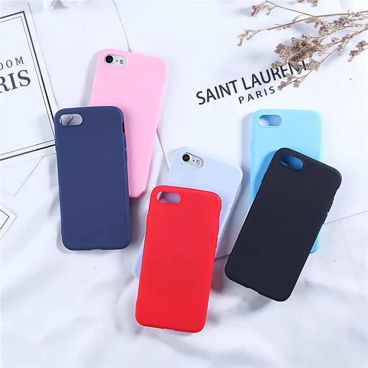 Chic Candy Color Silicone Phone Case - Soft & Stylish Protective Cover