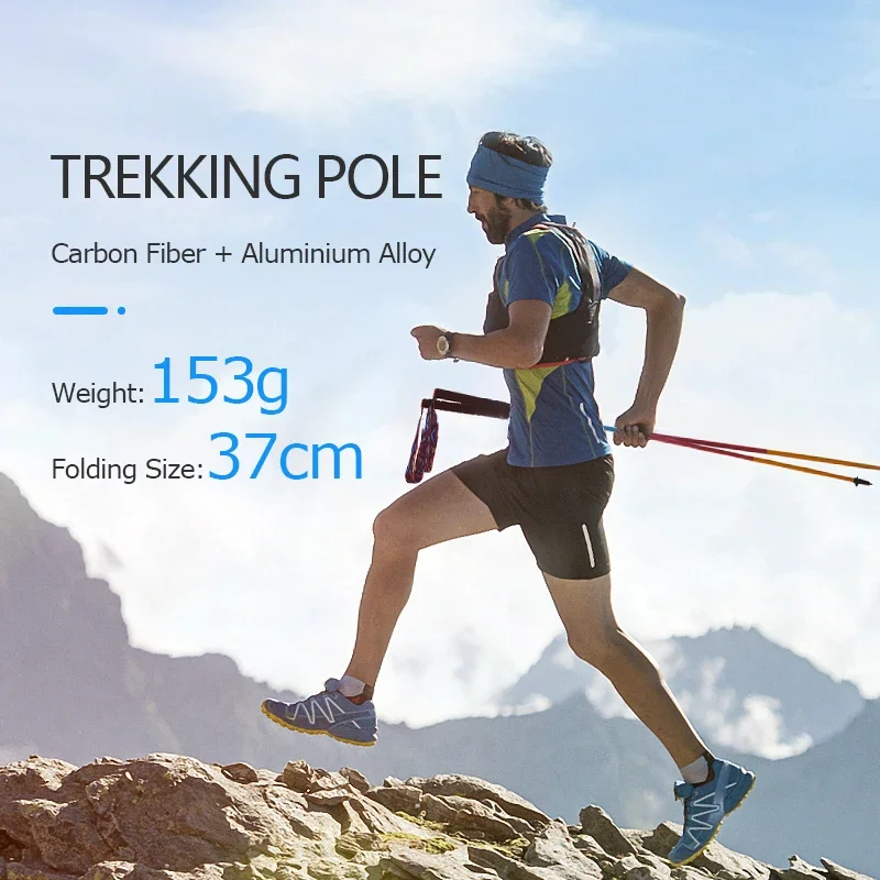 2 pezzi AONIJIE E4201 pieghevole leggero pieghevole Quick Lock Trekking Pole escursionismo Pole Trail Running Walking Stick fibra di carbonio