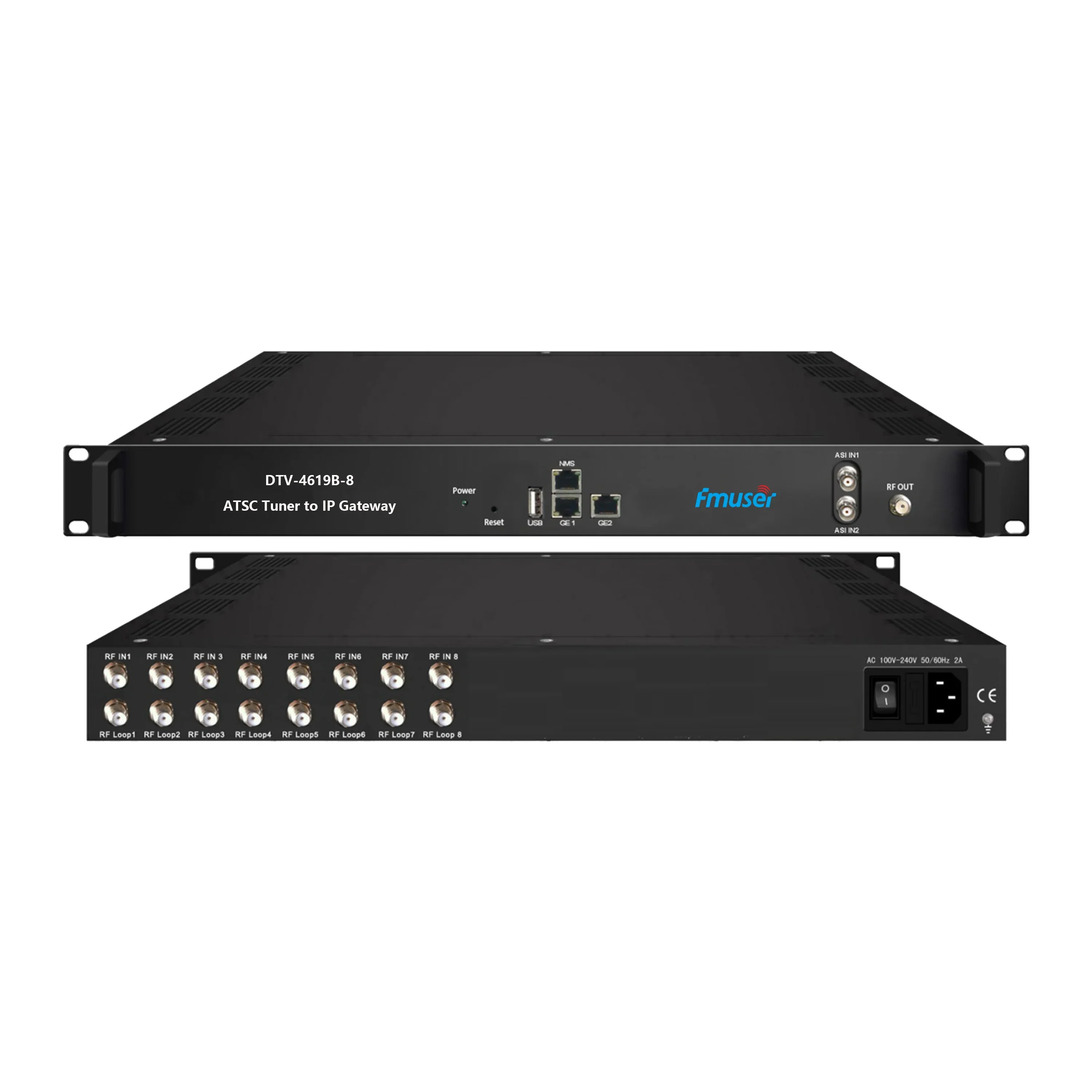 

FMUSER DTV-4619B 8/16/24 FTA DVB- S/S2/S2X (DVB-C/T/T2/ISDB-T/ATSC) Or 2/1 ASI And 1 USB In 8/16/24 Encoder Modulator