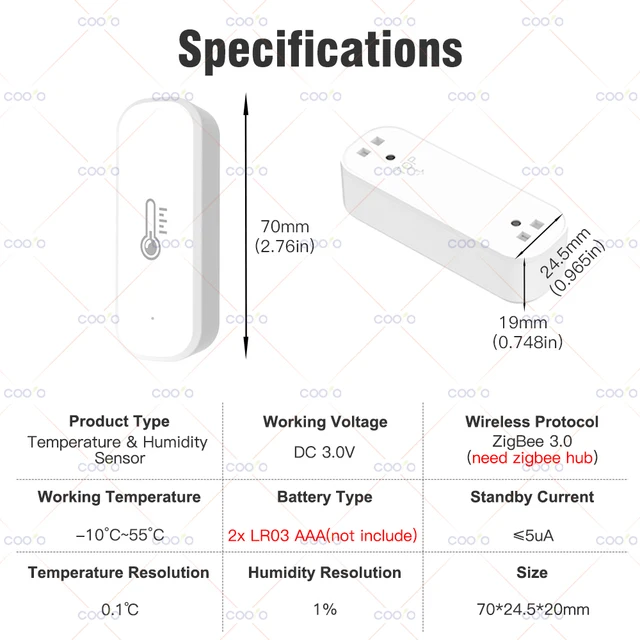 ZigBee Smart Temperature And Humidity Sensor eWeLink App Remote Monitor For Smart Home Work With Alexa Google Yandex Alice Z2M 3
