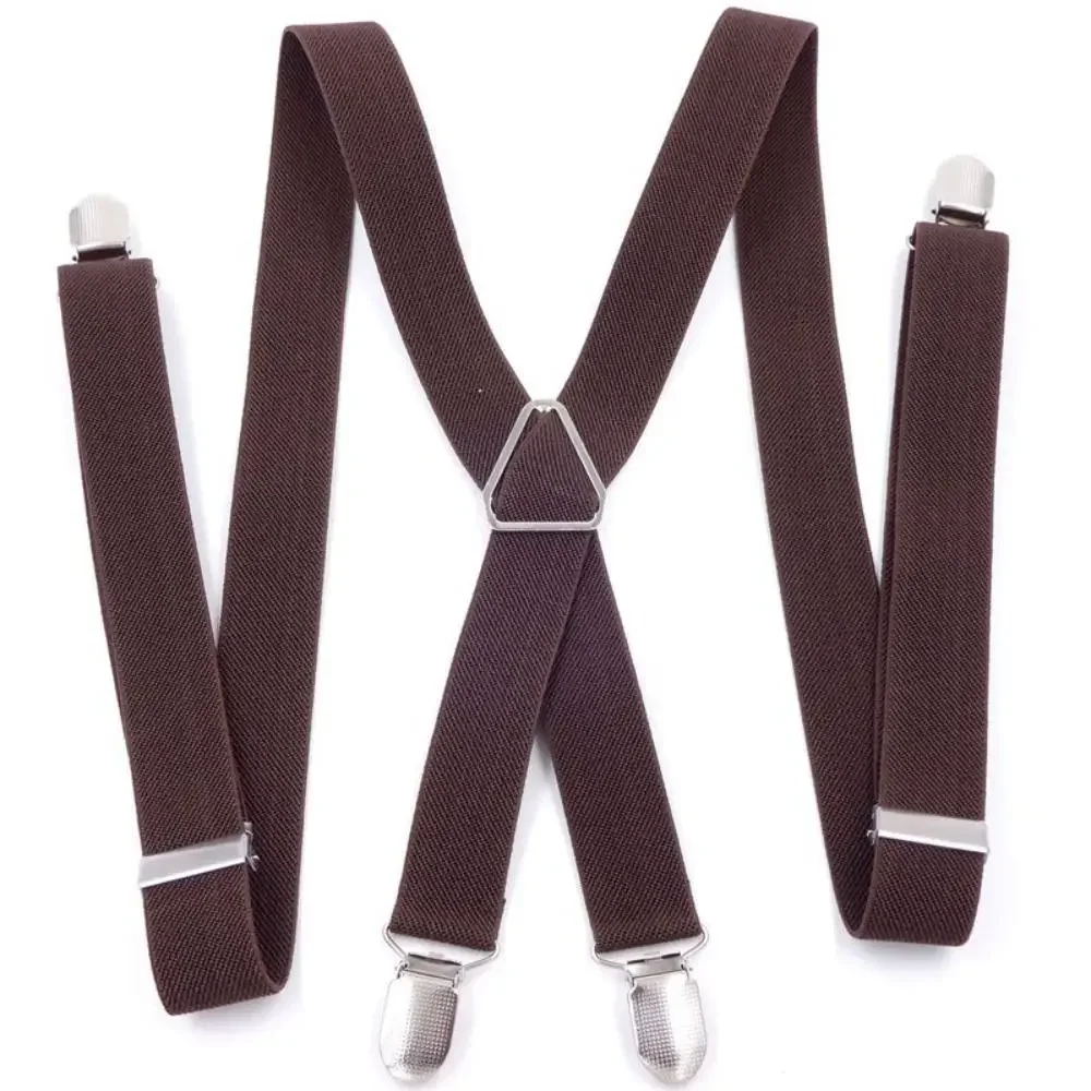 4 Clips 2.5CM Wide Men Suspenders Women Elastic Adjustable Adult Braces Suspender Kids Children Boys Girls Wedding Accessories men suspenders braces