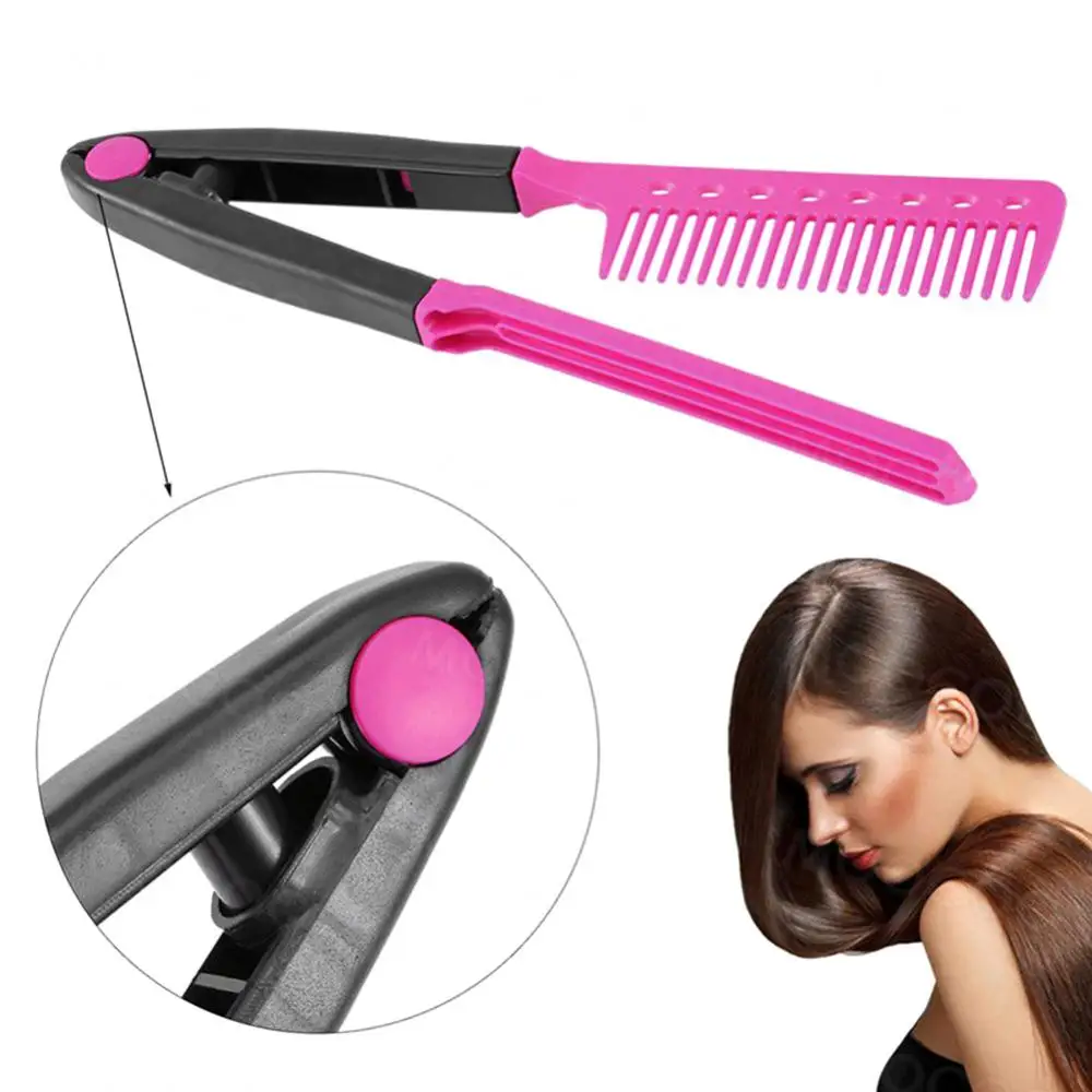 

Multifunction V Shape Flat Hair Styling Straightening Comb Salon DIY Style Tool Styling Clip Tool Barber Accessories Comb