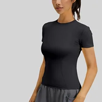 Spring and summer slim fit sports short sleeved T-shirt yoga suit top women's fitness tight running yoga short sleeved shirt