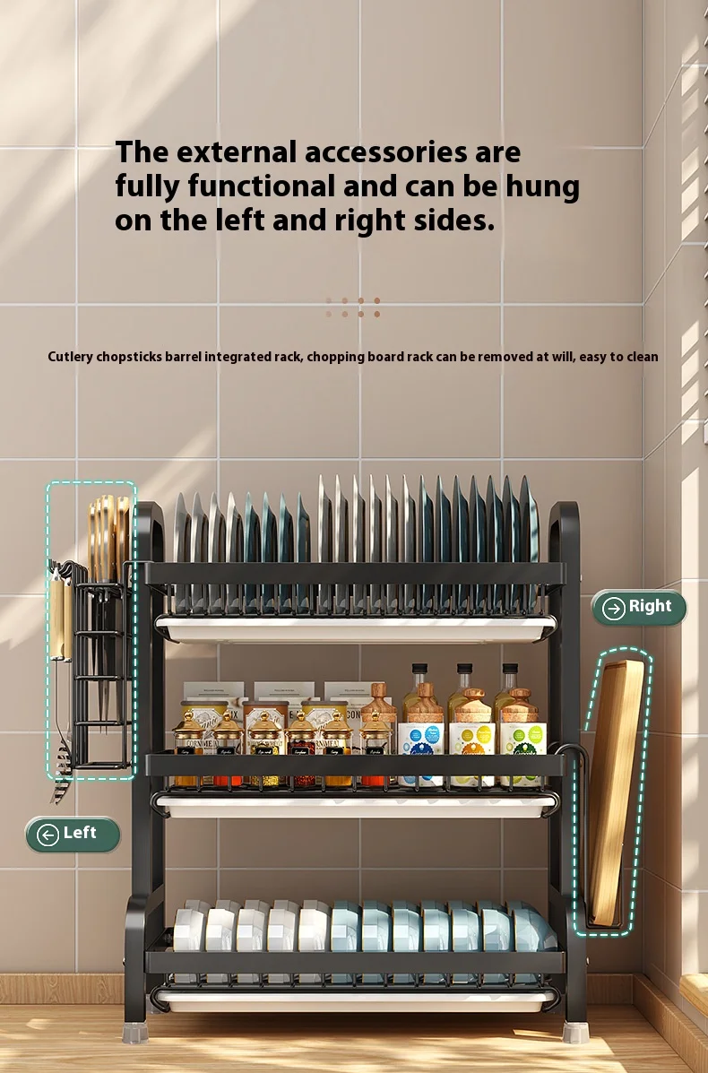Multifunctional Kitchen Storage Rack - Bowl Dish  Chopstick Organizer