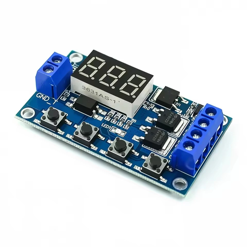 DC 12V 24V Dual MOS LED Digital Time Delay Relay Trigger Cycle Timer Delay Switch Circuit Board Timing Control Module 1-10Pcs
