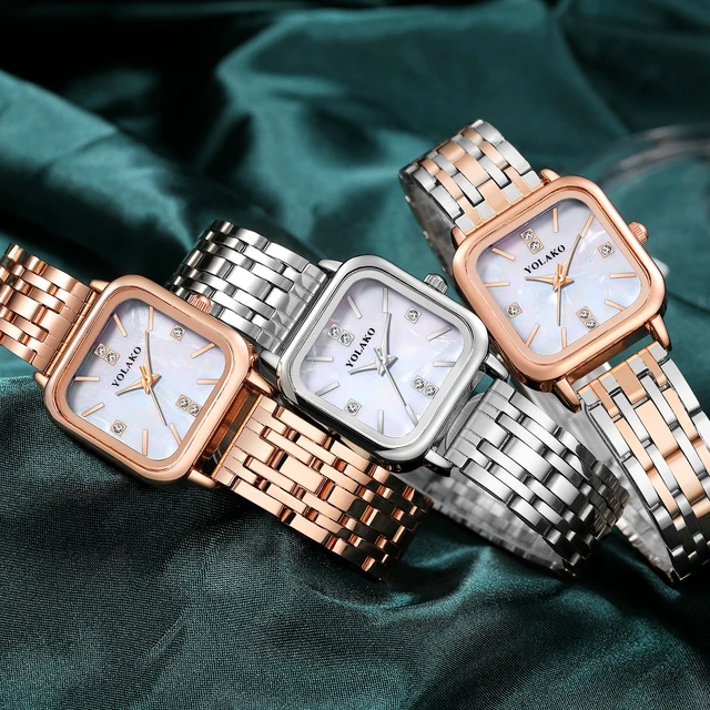 New Fashion Square Women orologi orologio da polso in scala di strass  orologi da donna Relogio Feminino orologio a strisce in acciaio  inossidabile regalo da donna - AliExpress