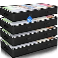 Non-woven Underbed Quilt Storage Bag Organizer Wardrobe Clothes Dust Moisture-proof Finishing Bag Foldable Storage Box 100x50x15 2