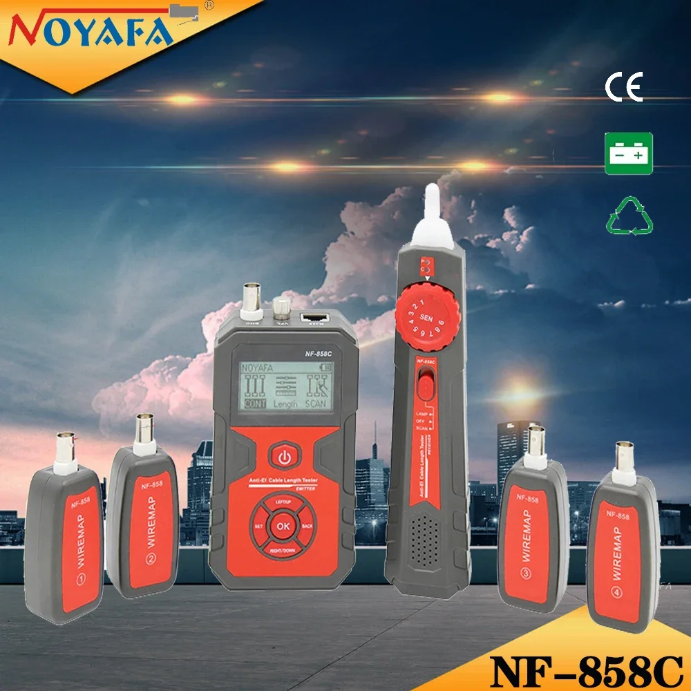 NOYAFA NF-858C LCD Cable Tracker Network Cable Lan Tester RJ45 Cable With Tone Generator PC Power Supply Tester 5