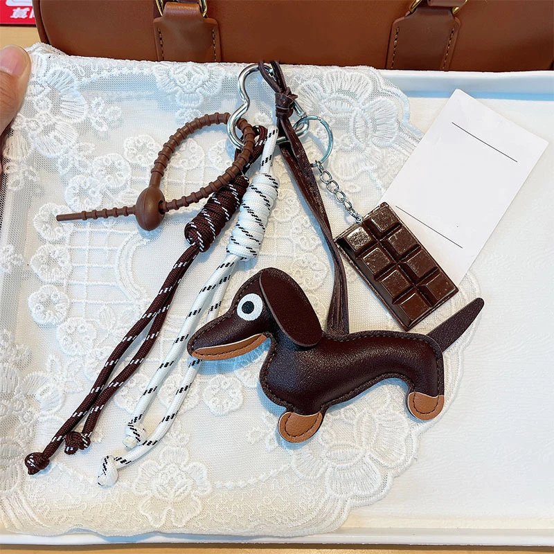 Braided Rope Bag Pendant High-grade Keychain Pendant Style Dachshund Pendant Suitable For Phone Bag Accessories