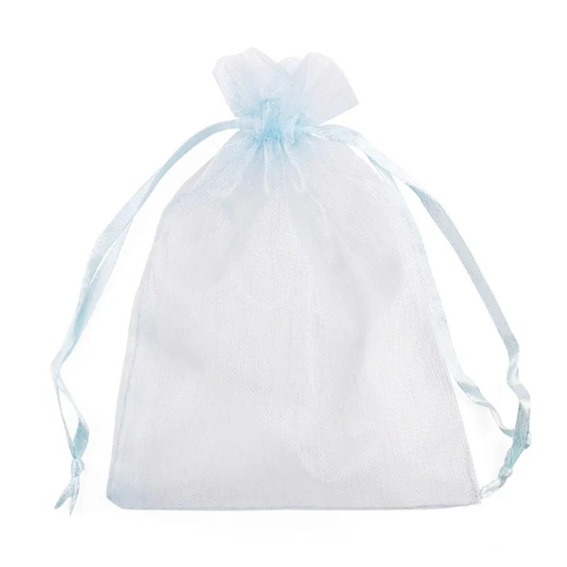 Solid Color Organza Gift Bags - Mesh Tulle Fabric Pouches for Weddings and Events (50/100pcs)