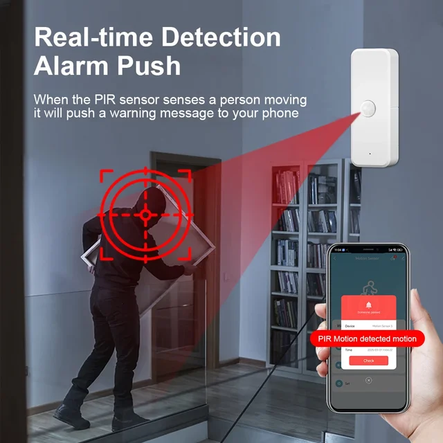 Tuya PIR Motion Sensor WiFi/Zigbee Smart Detector Human Body Infrared Detector Security Smart Life Works with Alexa Google Home 3