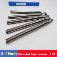 HSS extension 1:50 taper machine reamer 3-16mm, manual reamer for machine tool hole expansion and precision cutting 1