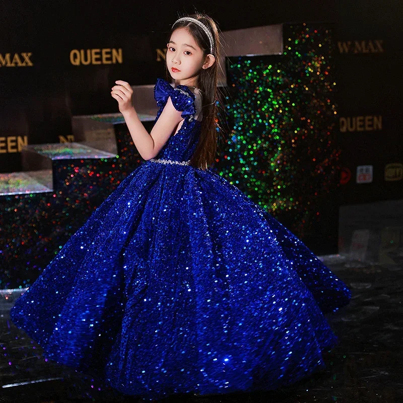 Girls Ball Gown Sequin Sparkly Party Gowns TXD024
