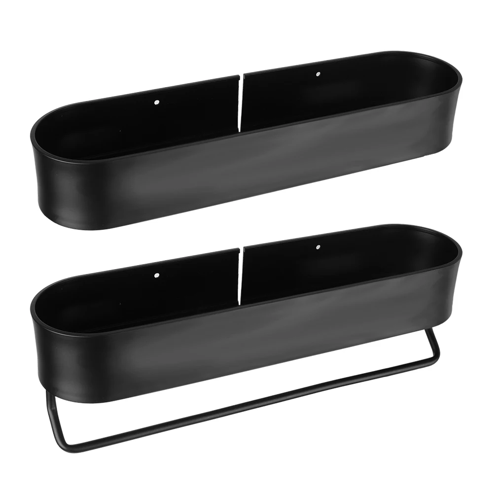 Wall Mounted Shelves Kitchen Organizer Bathroom Shelf Rack Shower Storage Basket Bath Towel Holder No-Drill