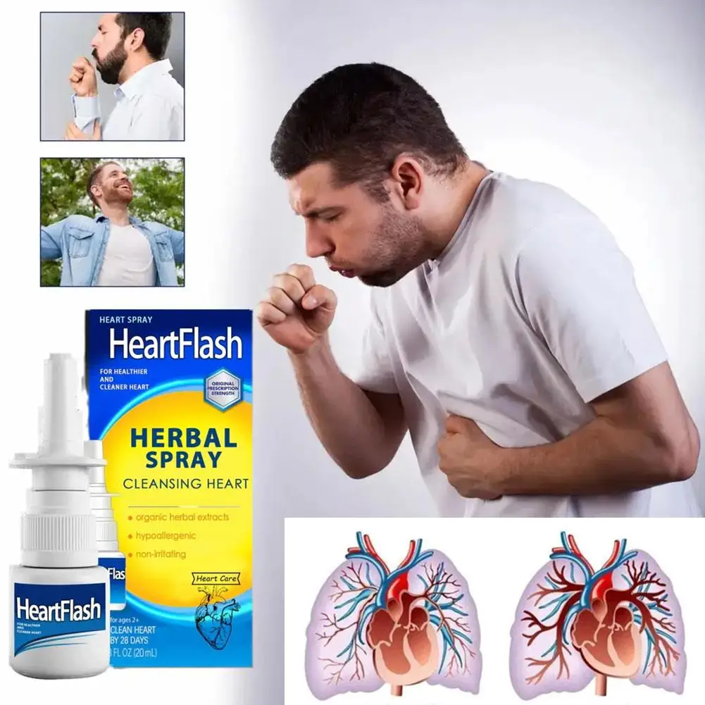 

Herbal Heart Cleansing Spray Lung Cleansing Nasal Spray Treatment Allergic Sinusitis Choronic Organic Rhinitis Sinus N3A6
