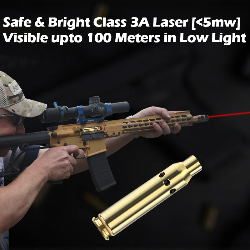 Tactical Laser Bore Sight 3006 Red Dot Brass Bullet for Aiming Shooting Calibration Adjustment Pistol Airsoft Gun Acessories