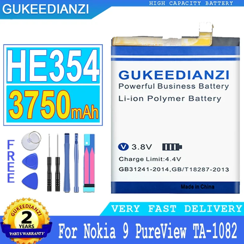 

3750mAh GUKEEDIANZI сменный аккумулятор HE354 для Nokia 9 Nokia9 Nokia 1009 Nokia1009 puобзор TA-1082 TA-1087 аккумулятор большой мощности