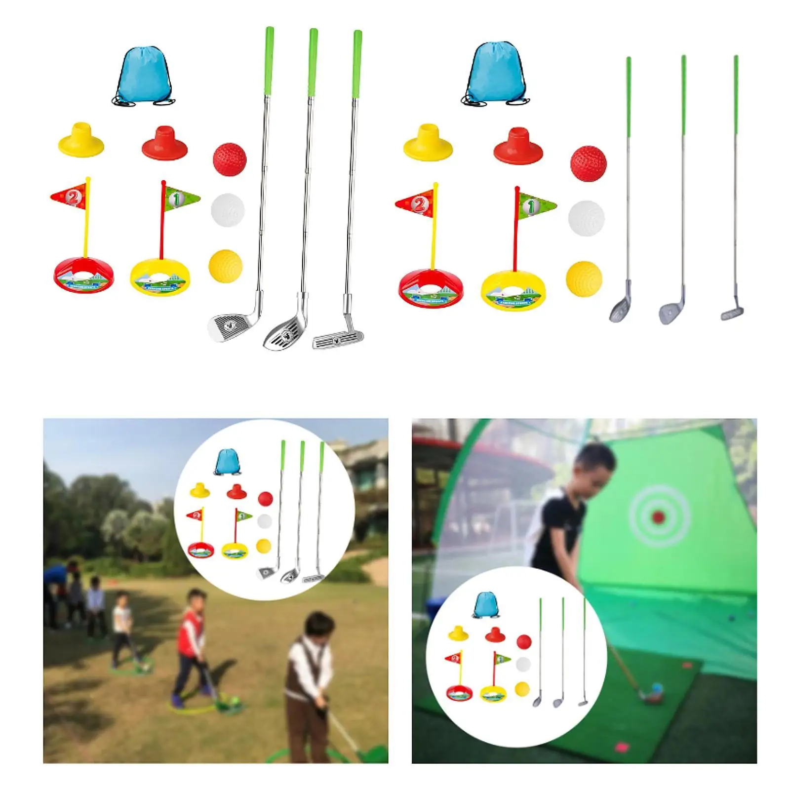 https://ae01.alicdn.com/kf/Sa9a3a02e8d4f416d8b13aae16d0c9405Z.jpg Kids Golf Club Set Mini Golf Game with Multifunctional Club with storage bag