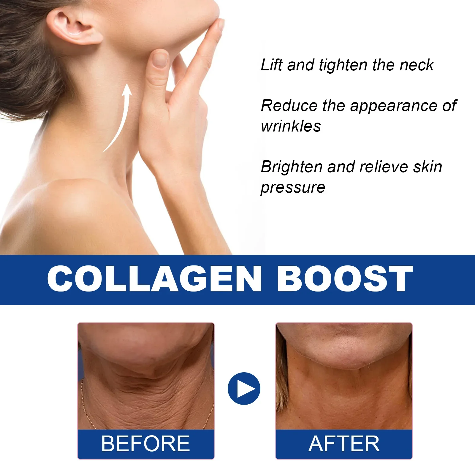 Neck Cream Collagen Neck Cream Anti-aging Whitening Moisturizing Tightening Lifting for Neck Double Chin Reducer Fine Lines Skin Care