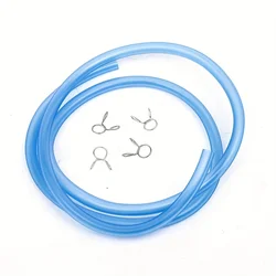 Durable Universal Motorcycle Fuel Hose - 1 - Meter Colorful Corrosion - Resistant Oil Pipe with Fixing Clip (Blue)
