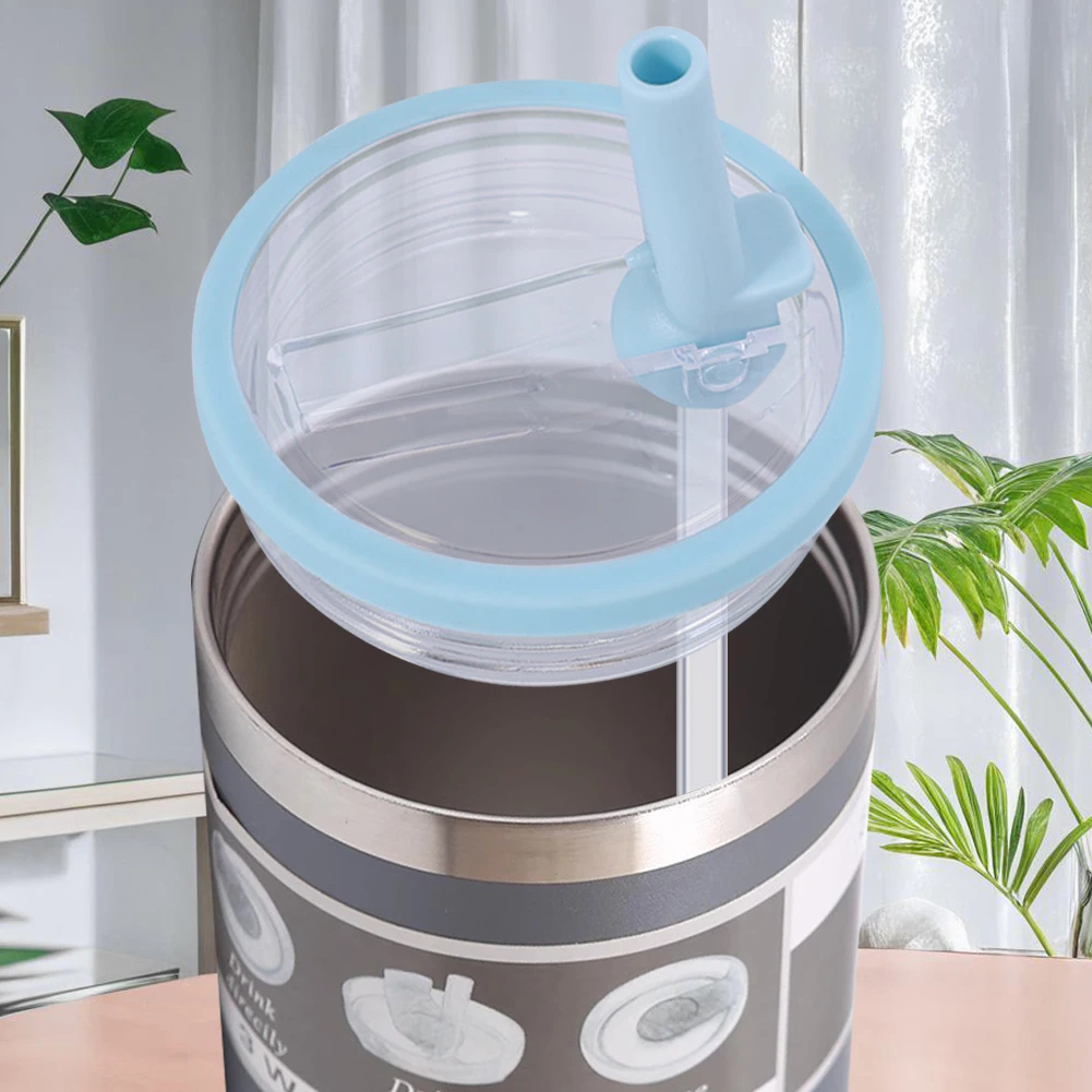 Tumbler Cover 2PCS Tumbler Cover Replacement Lids for Stanley 30Oz/40Oz Tumbler Mug Spill Proof Cup Lids Covers Dustproof Water Cups Straw Lid