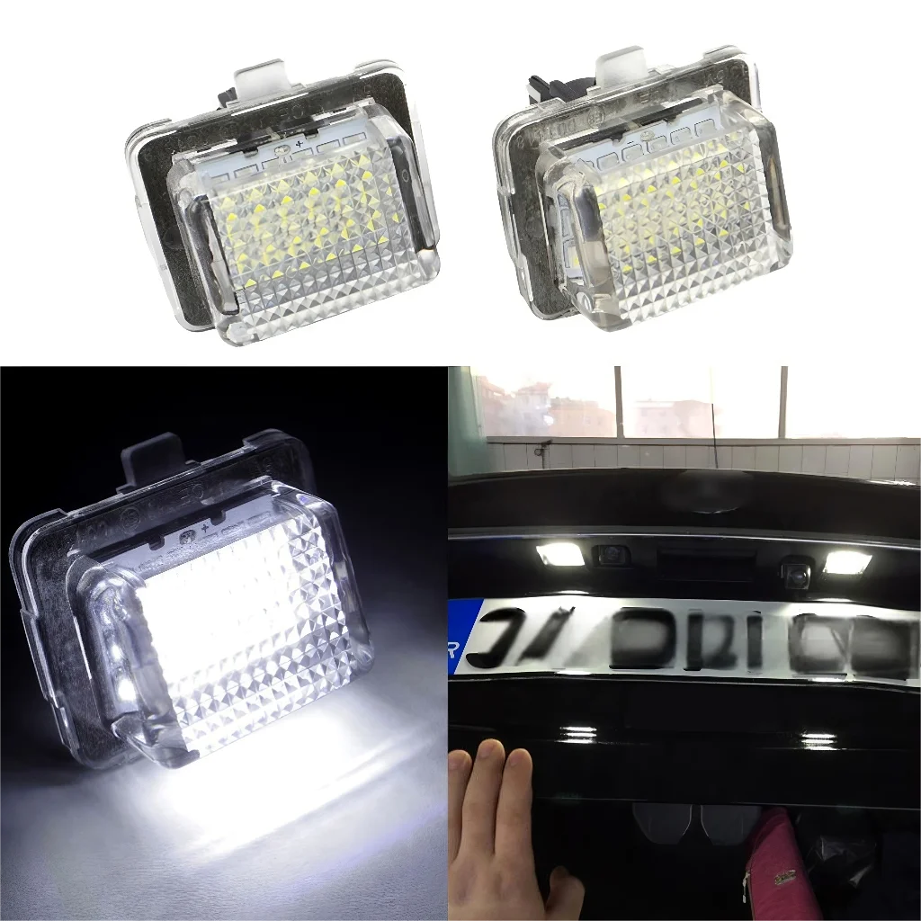 Éclairage de plaque d'immatriculation LED, 2 pièces, pour Benz classe C W205 C204 W204 S204 W221 W222 classe E W212 C207 S212 A207