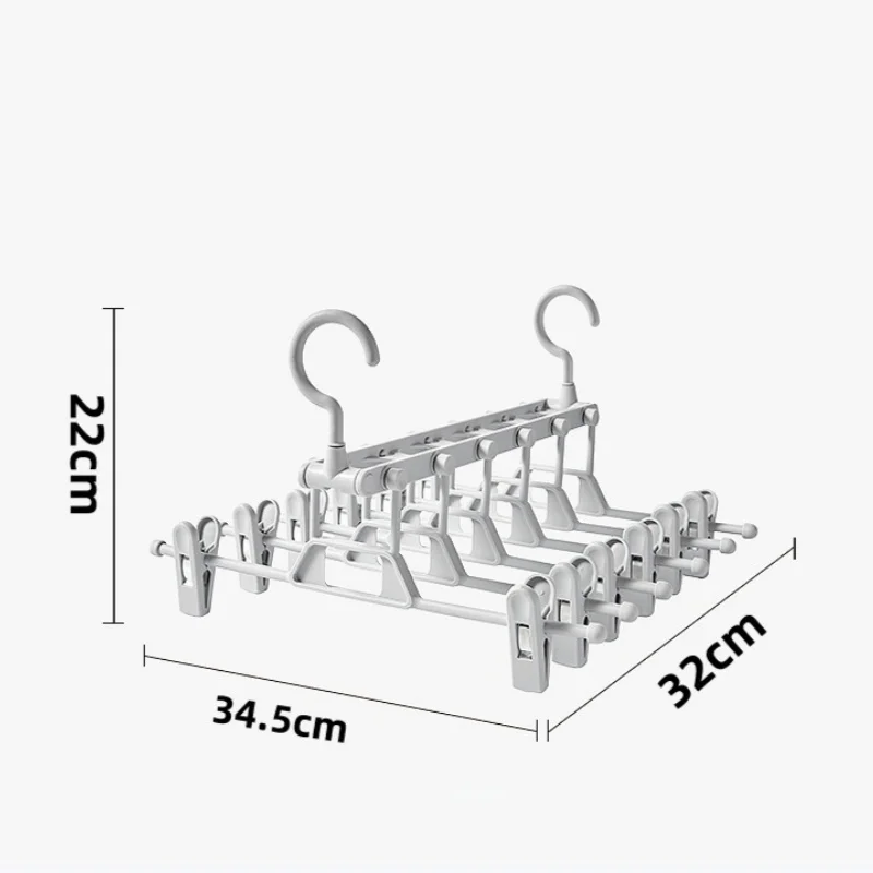 Folding Trouser Rack Multi-Functional Multi-Layer Clothes Hanger Household Non-Marking Non-Slip Magic Trouser Clip Wardrobe Stor 2